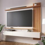 Painel Home Suspenso 3 Portas Tv&#39;s 70" Juriti - Freijó Off White Matte