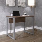 Mesa Para Escritório Industrial 90cm Pe25 Walnut/grafito