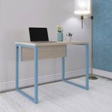 Mesa Para Escritório Industrial 90cm P25 Castanheira/azul Dali