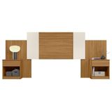 Cabeceira Casal Extensível E Mesas Cany Flex M07 Off/cinza/freijó - Mpozenato