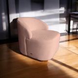 Poltrona Living Sala De Estar Eloa Tecido Bouclé Rosê