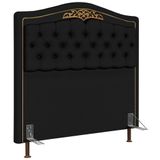 Cabeceira Cama Box Casal Queen 160cm Com Tachas Imperial J02 Sintético Preto - Mpozenato
