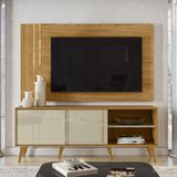 Rack Bancada E Painel Para Tv De 60 Polegadas Cronos - Cumaru Opala
