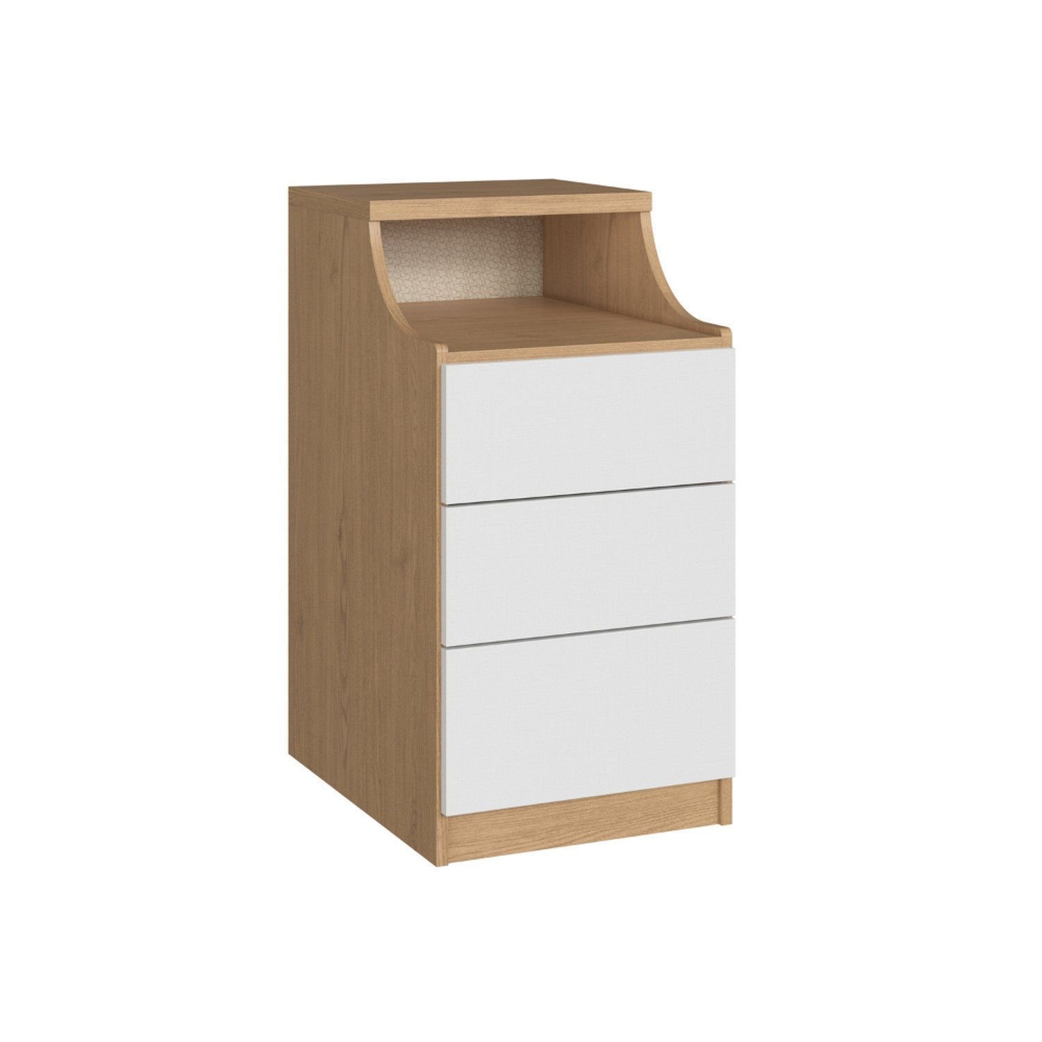 Mesa De Cabeceira 3 Gavetas Elegance Angelin|blanc