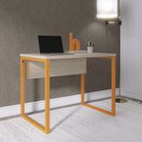 Mesa Para Escritório Industrial 90cm Pe25 Castanheira/laranja Picasso