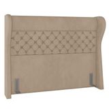 Cabeceira Cama Box Casal 140cm Trinidad P02 Veludo Bege - Mpozenato