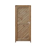 Porta Mexicana Diagonal Pinus 92 X 2.10 Batente Ecológico 11cm Fechadura Externa Lado Esquerdo - Rodam