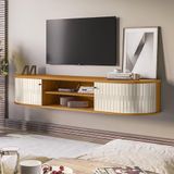 Rack Bancada Suspensa 2 Portas Para Tv De 75" Algarve - Cinamomo Off White