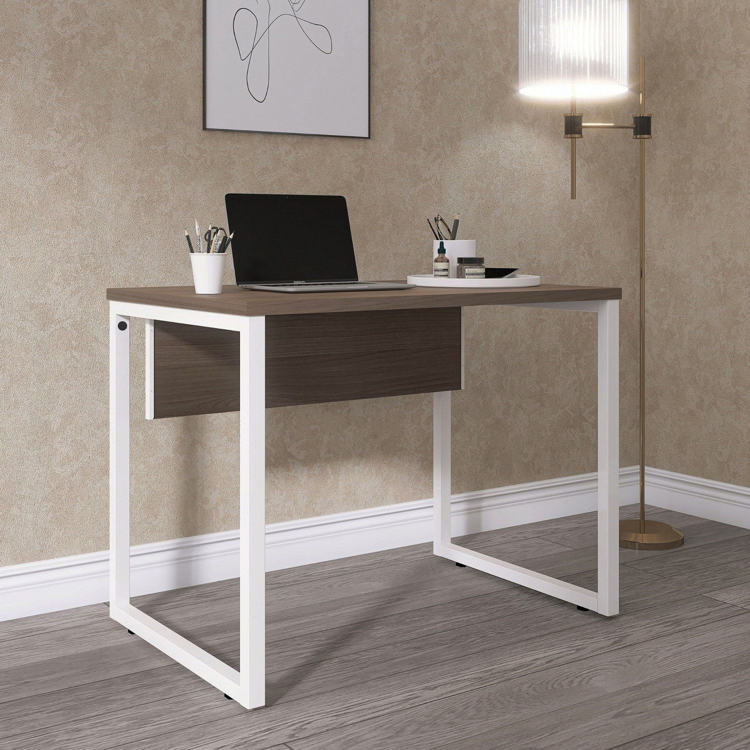 Mesa Madeira 73,5cm X 90cm X 60cm P25 Walnut/branco