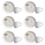 Conjunto De Xícara De Cafezinho Com Pires 06 Peças Bio Floralis Porto Brasil