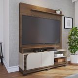 Home Theater 2 Portas Para Tv&#39;s Até 65" Jurerê - Amêndoa Off White Matte
