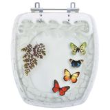 Tampa De Vaso Poliéster Decorada Borboletas Fit Branco Para Louça Celite
