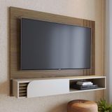 Painel Home Suspenso 1 Porta Tv&#39;s 60" Jurerê - Amêndoa Off White Matte