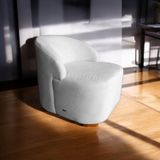 Poltrona Living Sala De Estar Eloa Tecido Bouclé Prata