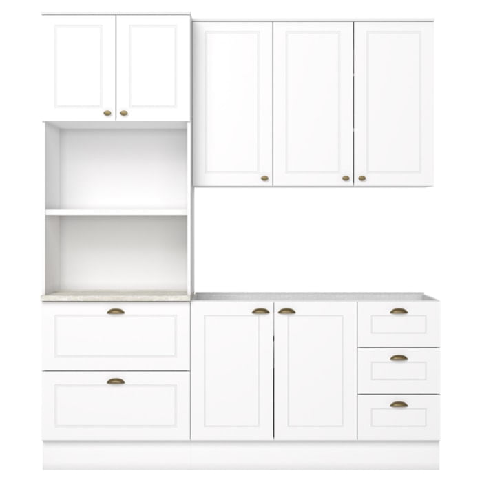 Cozinha Modulada 3 Pecas 192 Cm Ce759 Americana Branco Calcare Henn
