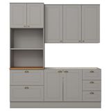 Cozinha Modulada 3 Pecas 192cm Ce759 Americana Cinza Nature Henn
