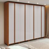 Guarda-roupa Casal 100% Mdf 8 Portas Easy Glow Com Pés Frassino/off White