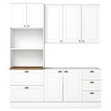 Cozinha Modulada 3 Pecas 192cm Ce759 Americana Branco Nature Henn