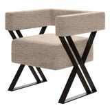 Poltrona Decorativa Kira Pés De Metal Estilo Industrial