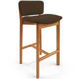 Banqueta Alta Para Cozinha Sala De Jantar Bar Dara L02 Suede Marrom - Lyam Decor