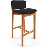 Banqueta Alta Para Cozinha Sala De Jantar Bar Dara L02 Suede Preto - Lyam Decor