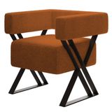 Poltrona Decorativa Kira Pés De Metal Estilo Industrial