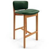 Banqueta Alta Para Cozinha Sala De Jantar Bar Dara L02 Couríssimo Verde Musgo - Lyam Decor
