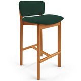 Banqueta Alta Para Cozinha Sala De Jantar Bar Dara L02 Suede Verde Musgo - Lyam Decor