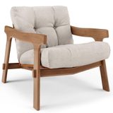 Poltrona Decorativa Fixa Para Sala Living Ikary L02 Canela Linho Cru - Lyam Decor