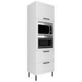 Torre Quente 1 Porta 2 Gavetas 222x70 Cm Mdf Cz3306 Branco Tecno Mobili