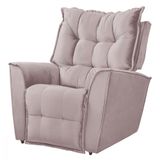 Poltrona Da Mamãe Para Sala Reclinavel Carinho Veludo Rose
