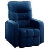 Poltrona Reclinavel Do Papai Maldivas Linho Azul Marinho Azul
