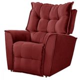 Poltrona Da Mamãe Reclinavel Carinho Tecido Veludo Vermelho Vermelho