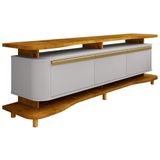 Rack Para Sala De Estar Tv 75 Pol Orgânico Maui B02 Naturalle Off White - Lyam Decor