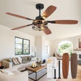 Ventilador De Teto Fabbulous De 52 Polegadas Com Luz E Controle Remoto Preto