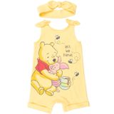 Macacão E Bandana Disney Winnie The Pooh Recém-nascidos Para Meninas, Amarelos, De 0 A 3 Meses