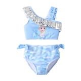 Roupa De Banho Disney Frozen Elsa One Shoulder Ruffle Para Meninas De 4 A 5 Anos