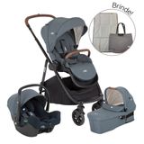 Carrinho De Bebê Travel System Trio Versatrax E Azul Lagoon (trocador Infantil Portátil E Bolsa) - Joie