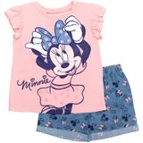 Conjunto De Roupas: Camiseta E Shorts Disney Minnie Mouse Para Meninas