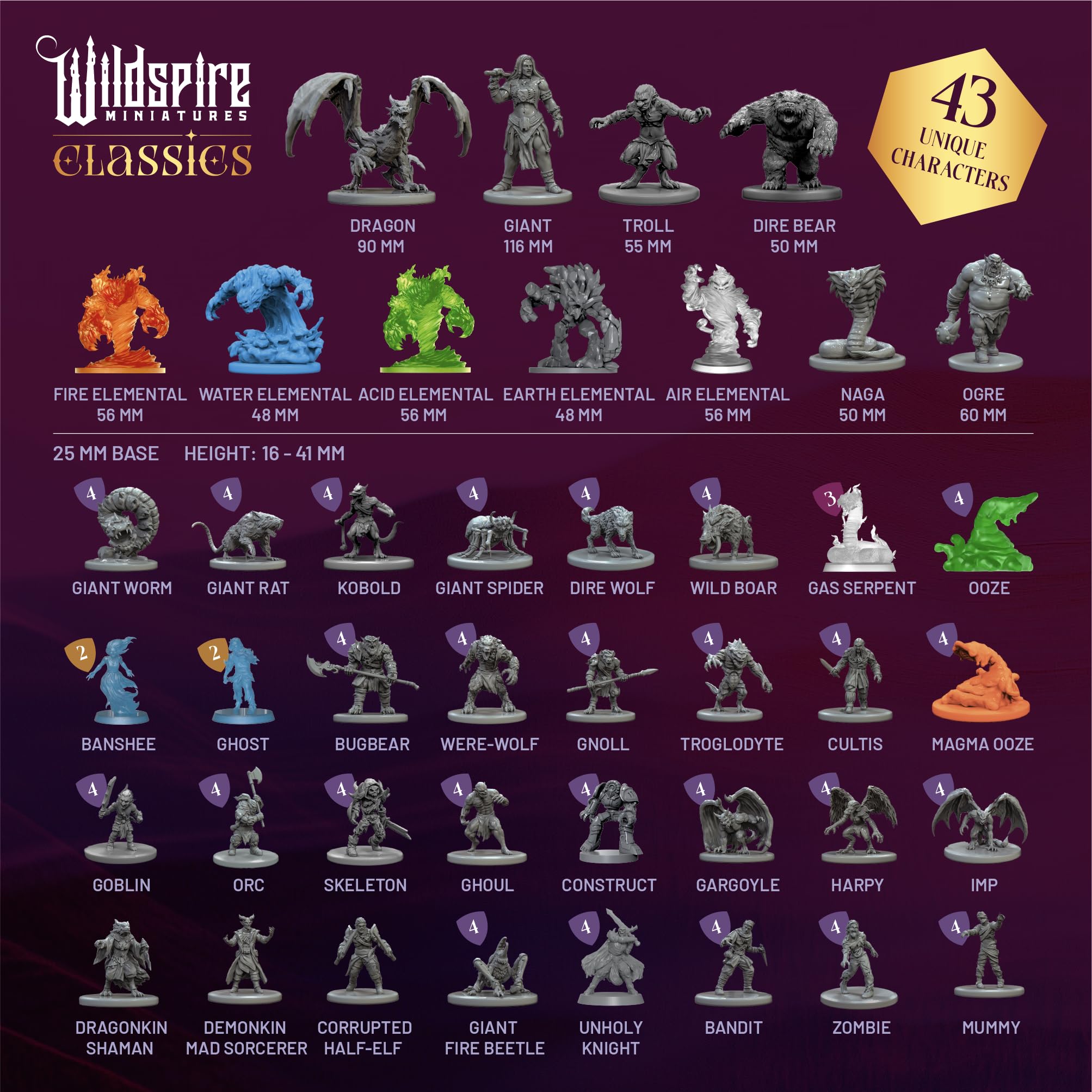 Dnd Miniatures Wildspire Classic Encounters 125 Figuras 28 Mm