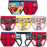 Cuecas Disney Cars Boys Briefs, 1 Pacote, Multicolor, Tamanho 6