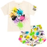 Conjunto De Roupas: Camiseta Disney Minnie Mouse Little Girls E Shorts