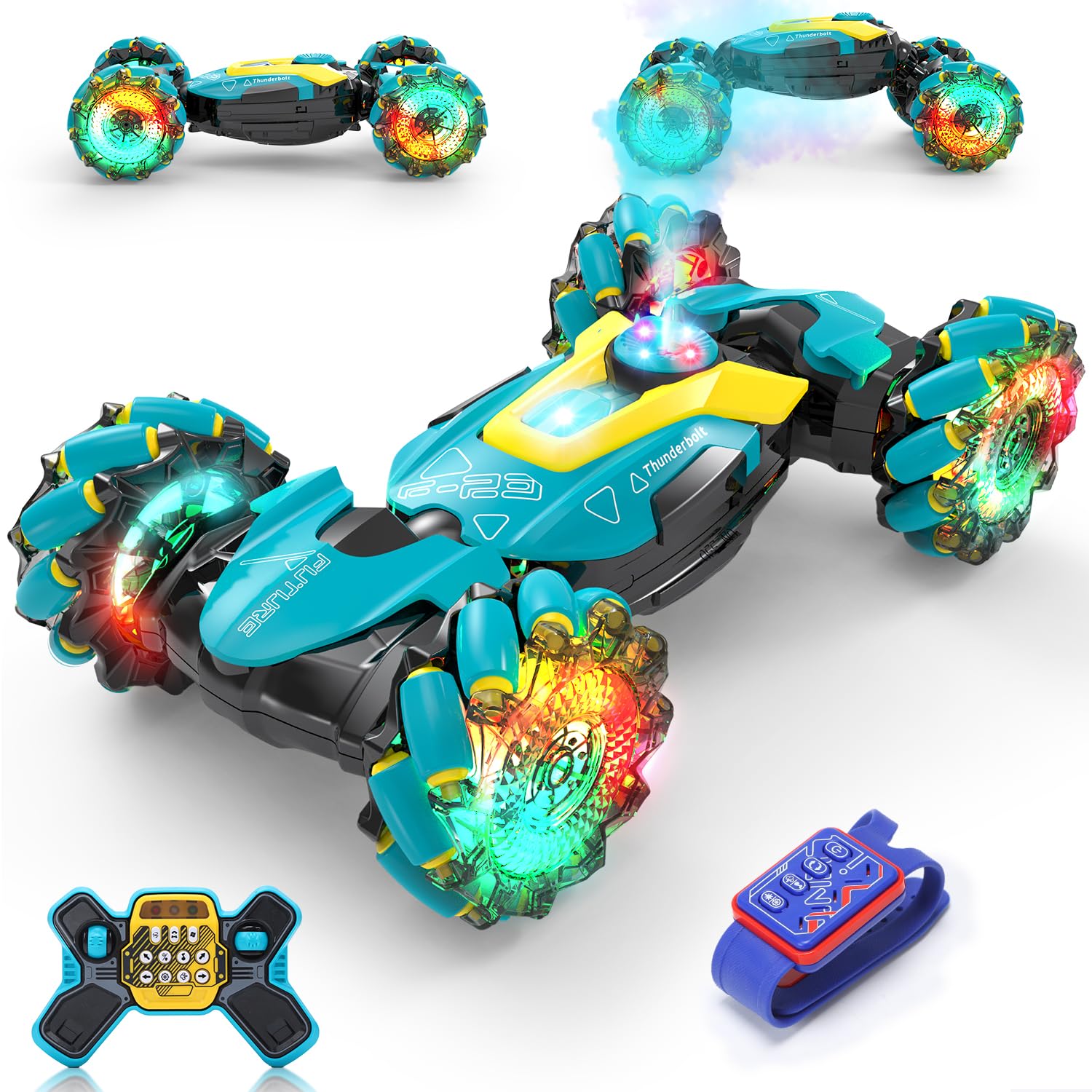 Rc Stunt Car Deerc Gesture Sensing Com Neblina E Música 4wd