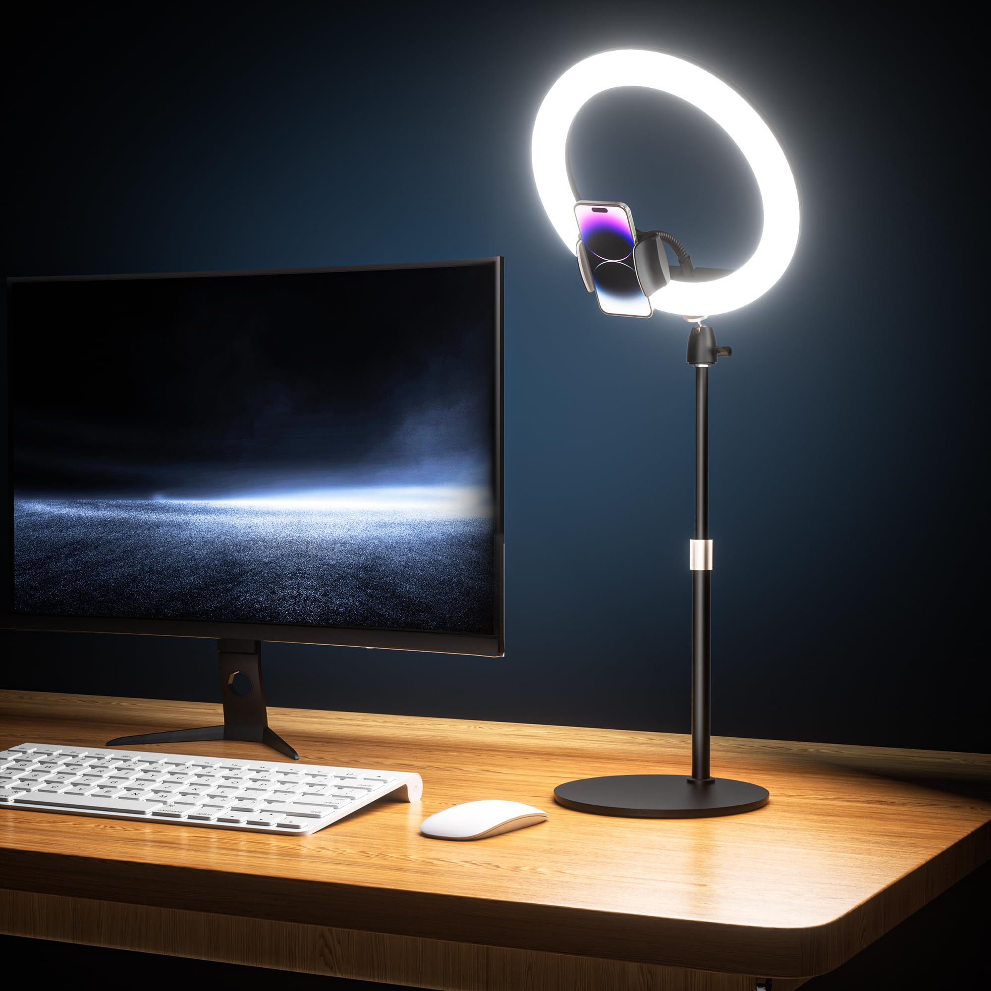 Desk Ring Light Ubeesize 12 Com Suporte E Suporte Para Telefone