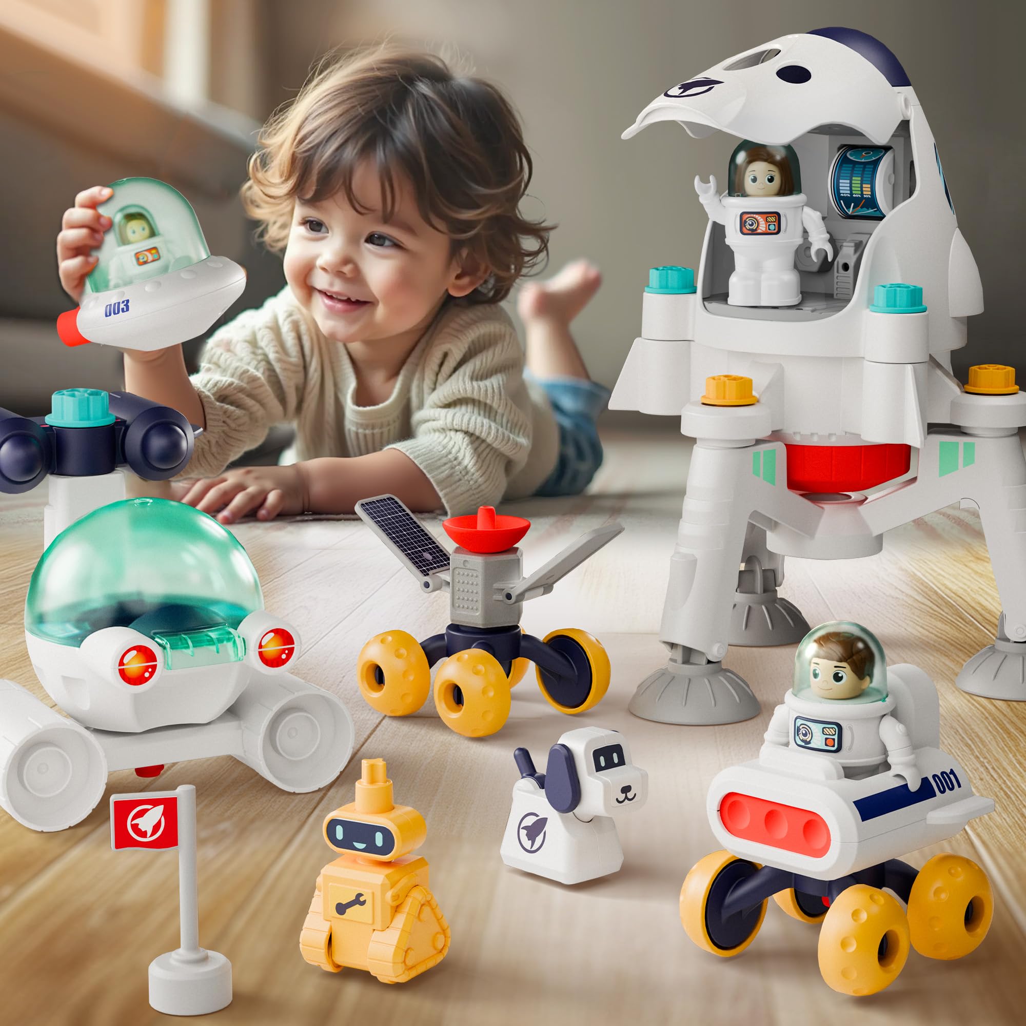 Brinquedo Espacial Iplay Ilearn Kids Space Adventure Planet Com 2 Astronautas Rocket Shuttle