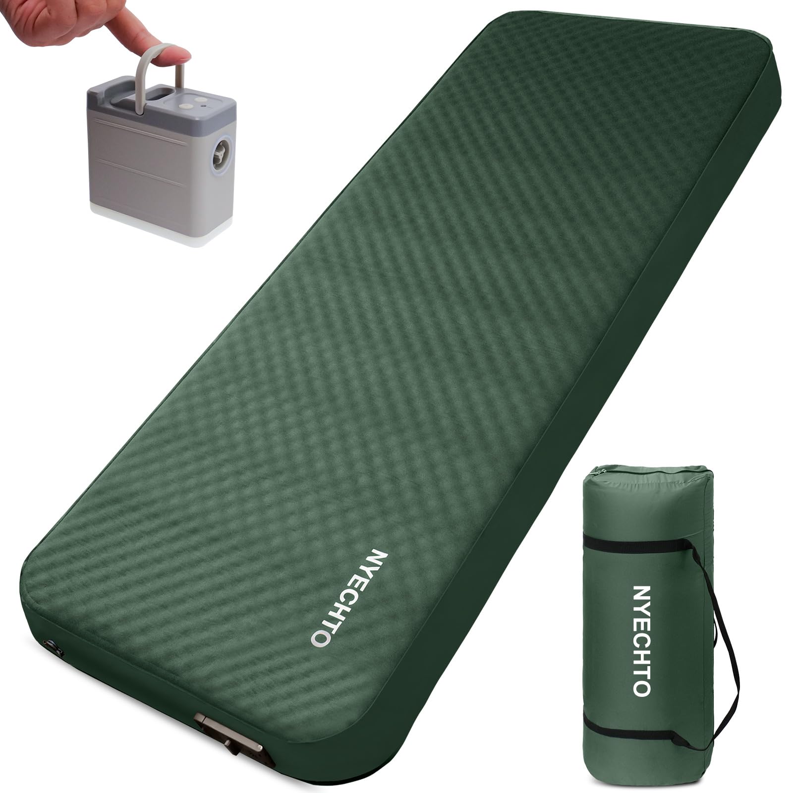 Almofada De Dormir Nyechto Autoinflável De 4 Polegadas Verde