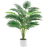 Palmeira Artificial Der Rose 71 Cm Com Vaso Branco Interno/externo