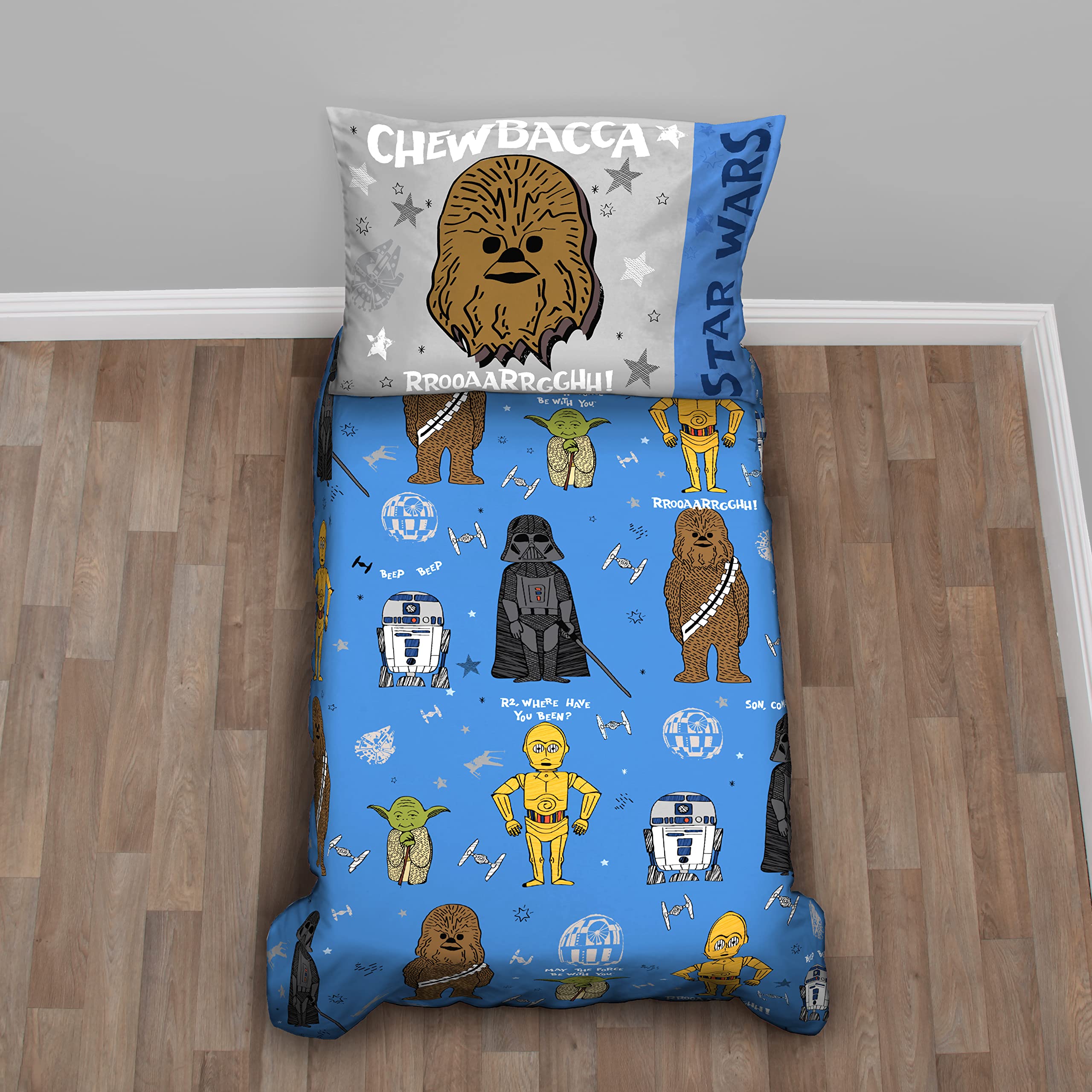 Conjunto De Roupa De Cama Infantil Disney Star Wars New Again, 4 Unidades