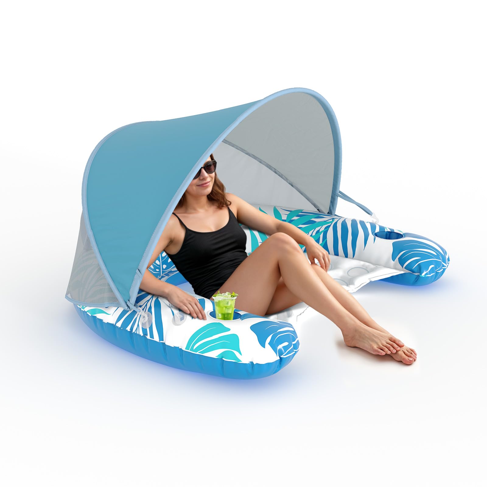 Cadeira Inflável Pool Float Grand Xl Lounge Com Dossel Para Adultos