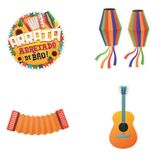 Kit Decoração Festa Junina Painel Musical 5 Peças 40cm